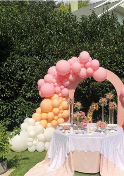 Pembe Beyaz ve Ten Rengi Balon Zinciri 100 Adet+5 mt Balon Zinciri