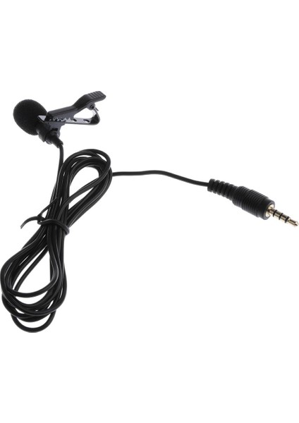3.5mm Yaka Klipsli Omnidirectional Kondenser Mikrofon Kayıt Için Siyah (Yurt Dışından)
