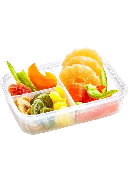 Dikdörtgen 3 Bölmeli Saklama Kabı Freshbox 1 Lt