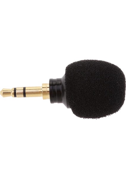 Mini 3.5mm Stereo Ses Mike Megafon Mikrofon Sünger Kol 3.5mm Stereo Fiş Siyah (Yurt Dışından)