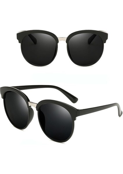 Uv 400 Unisex Gözlük Mercury Reklektif Renkli Lensler Retro Gözlük Siyah