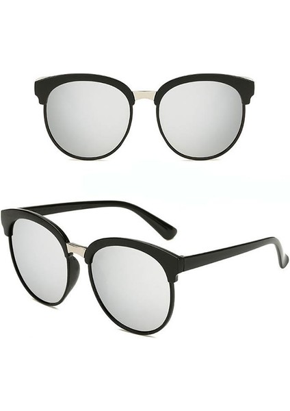 Uv 400 Unisex Gözlük Mercury Reklektif Renkli Lensler Retro Gözlük Gümüş