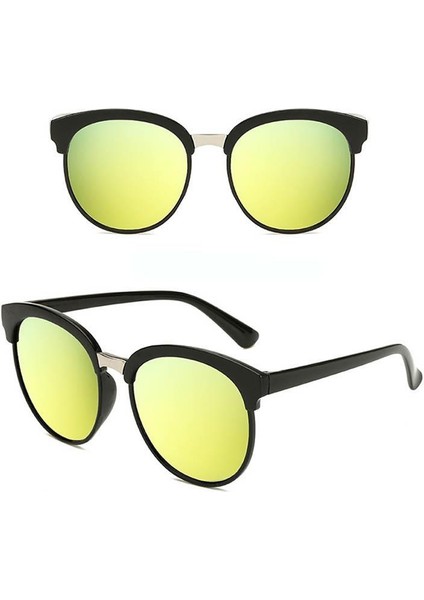 Uv 400 Unisex Gözlük Mercury Reklektif Renkli Lensler Retro Gözlük Yeşil Açık