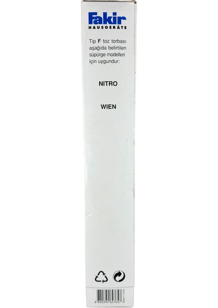 Toz Torbası Tip F modelleri