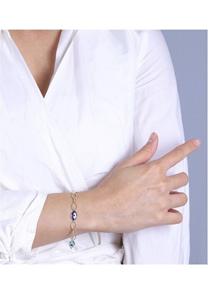 14 Ayar Sarı Altın Göz,Mineli Bileklik fiyatları