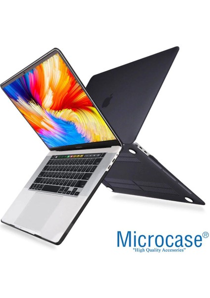 MacBook Pro 16 16.2 Inch M1 Max 2021 A2485 Shell Rubber Kapak Kılıf - Siyah