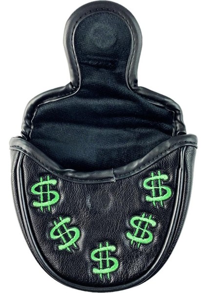Golf Putter Kapak Kafası Kapakları Pu Deri Mallet Atıcı Headcover Dolar Desenler Siyah Yeşil (Yurt Dışından) modelleri