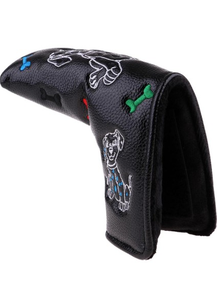 Golf Putter Kapak Düz Bar Headcover - Nakış ve Renkler Siyah Köpek Seçin (Yurt Dışından)