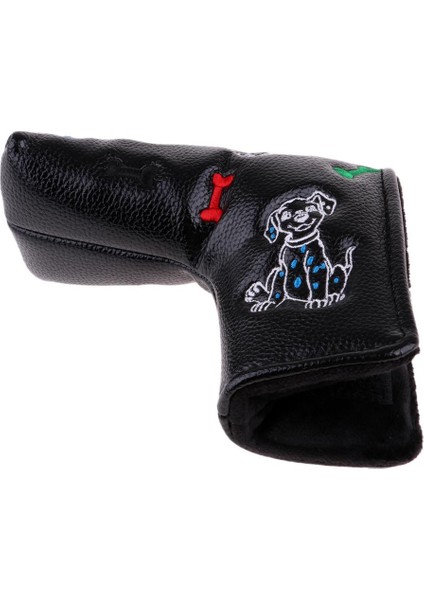 Golf Putter Kapak Düz Bar Headcover - Nakış ve Renkler Siyah Köpek Seçin (Yurt Dışından)