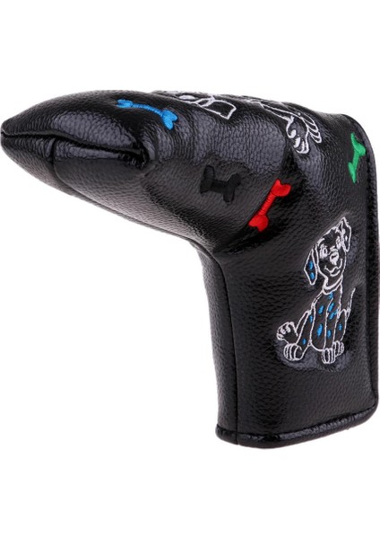 Golf Putter Kapak Düz Bar Headcover - Nakış ve Renkler Siyah Köpek Seçin (Yurt Dışından)