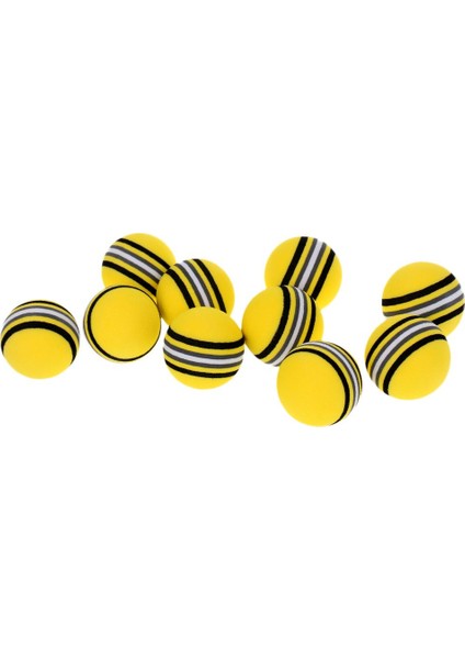10 Adet Elastik Köpük Sünger Golf Topları Kapalı Açık Uygulama Eğitim Sarı (Yurt Dışından)