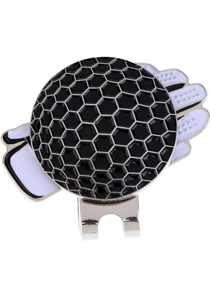 Eldiven Desen Golf Manyetik Visor ve Şapka Klip Golf Topu Işaretleyici Siyah (Yurt Dışından)