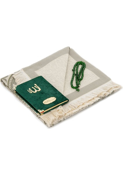 Çanta Boy Kadife Yasin Kitabı - Seccade - Tesbih Ve Şeffaf Kutulu Mevlid Hediyeliği - Yeşil fiyatları