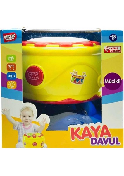 Pilli Işıklı Sesli Kaya Davul