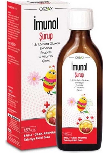 Imunol Ballı Çilek Aromalı Imunol Şurup 150 ml