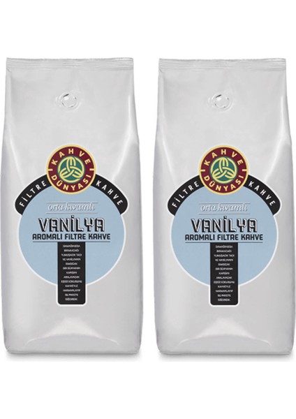 Vanilya Aromalı Filtre Kahve Çekirdek 2 Adet 1 kg