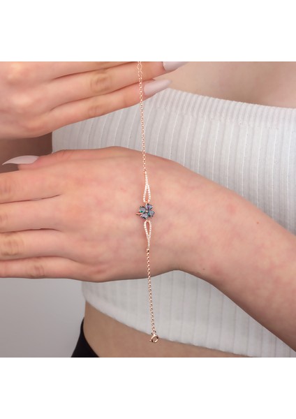 925 Ayar Gümüş Kanatlı Mistik Topaz Yonca Bileklik fiyatları