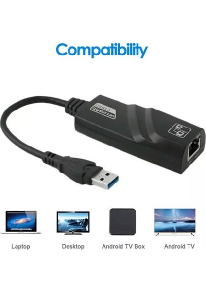 USB 3.0 To Ethernet Internet Adsl Çevirici Laptop Pc Network 4939