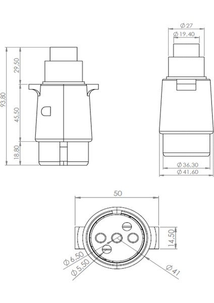 Römork Fişi ve Soketi (Metal) Set Ürün - 5 Pin