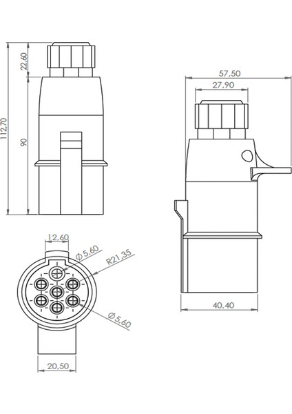 Römork Fişi ve Soketi (S Tip) Set Ürün - 7 Pin