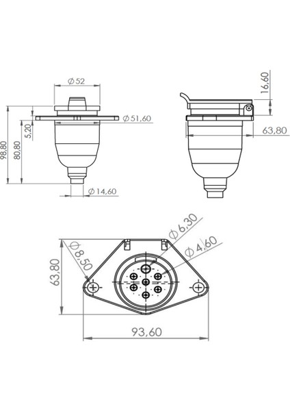 Römork Fişi ve Soketi Metal (N Tip) Set Ürün - 7 Pin