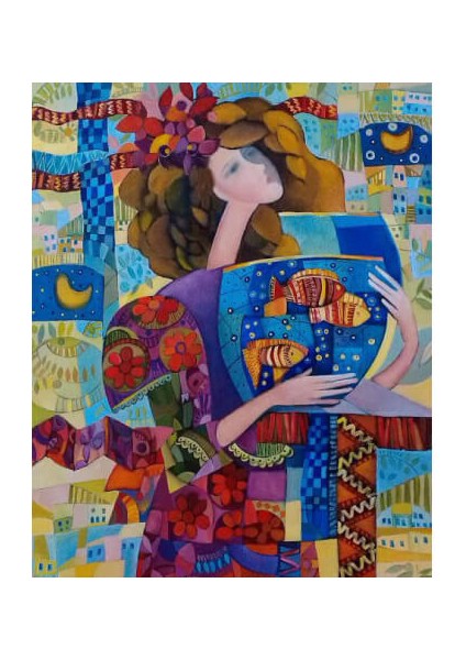Canvas Kadınların Iç Dünyası Sayılarla Boyama Seti Rulo 70 x 90 cm