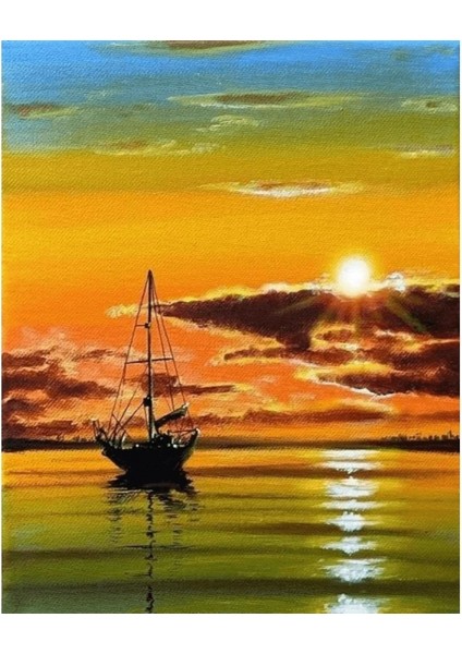Canvas Huzura Yolculuk Sayılarla Boyama Seti Kasnaklı 70 x 90 cm
