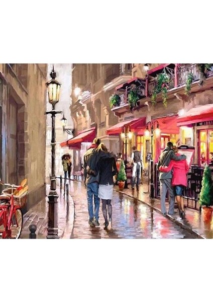 Canvas Sevgi Yolu Sayılarla Boyama Seti Kasnaklı 60 x 75 cm