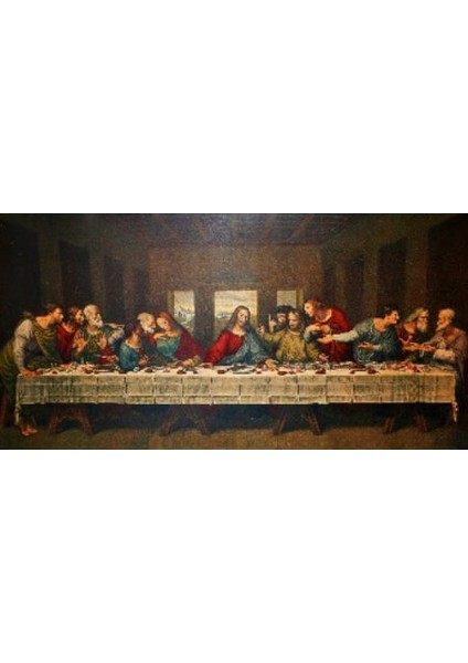 Canvas Leonardo ve Son Yemek Sayılarla Boyama Seti Kasnaklı 50 x 65 cm
