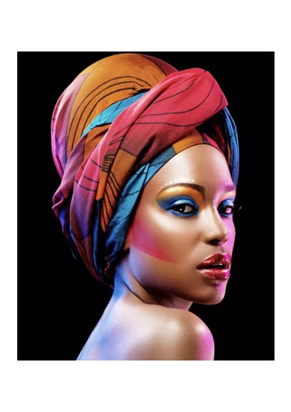 Canvas Afrika Makyajı 2 Sayılarla Boyama Seti Kasnaklı 60 x 75 cm