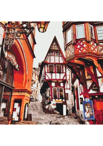 Canvas Düşsokağı Sayılarla Boyama Seti Kasnaklı 40 x 50 cm
