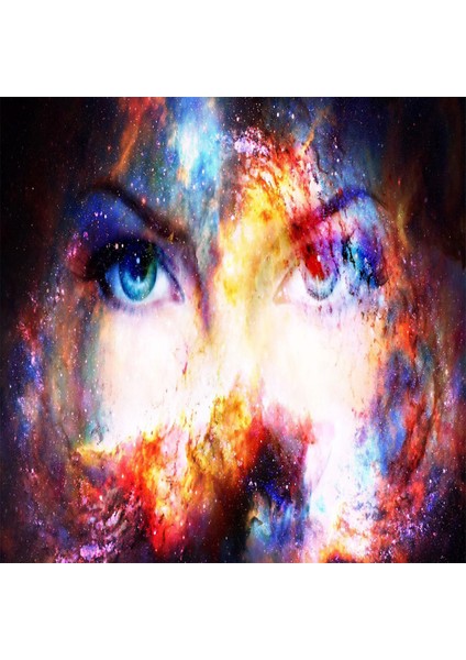 Canvas Evrenin Gözleri Sayılarla Boyama Seti Kasnaklı 60 x 75 cm