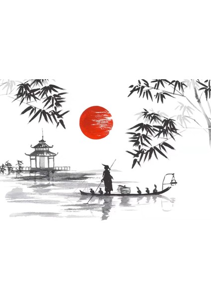 Canvas Japon Günlüğü Sayılarla Boyama Seti Rulo 70 x 90 cm