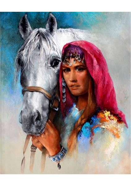 Canvas Köylü Güzeli Sayılarla Boyama Seti Rulo 70 x 90 cm