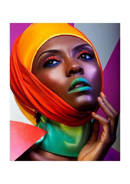 Canvas Afrikalı Model Sayılarla Boyama Seti Rulo 40 x 50 cm