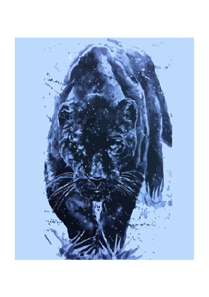 Canvas Siyah Kaplan Sayılarla Boyama Seti Rulo 70 x 90 cm