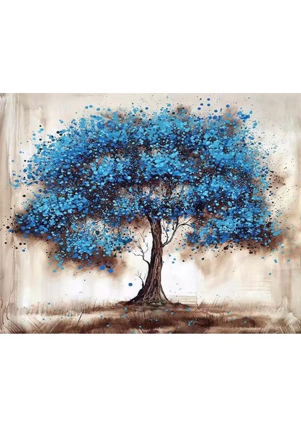 Canvas Mavi Ağaç Sayılarla Boyama Seti Rulo 70 x 90 cm