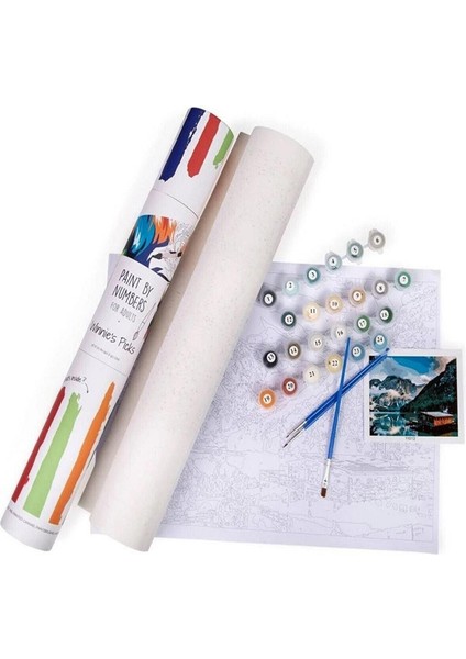 Canvas Topuklu Ayakkabılar Sayılarla Boyama Seti Rulo 70 x 90 cm