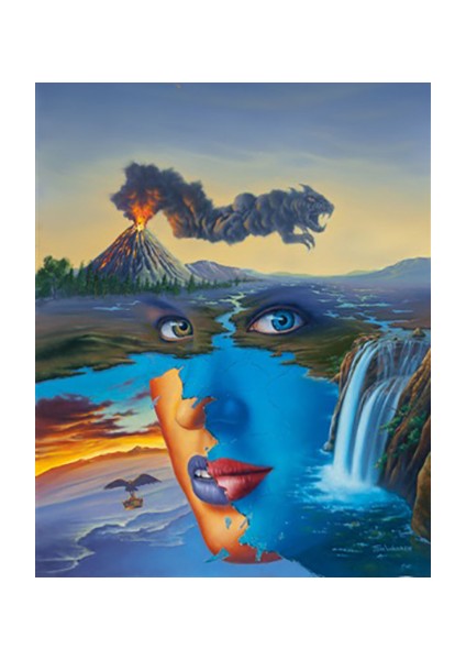 Canvas Kadının Evrendeki Gözü Sayılarla Boyama Seti Kasnaklı 100 x 140 cm