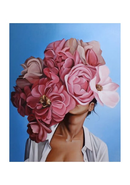 Canvas Çiçek Kadın 34 Sayılarla Boyama Seti Rulo 100 x 140 cm