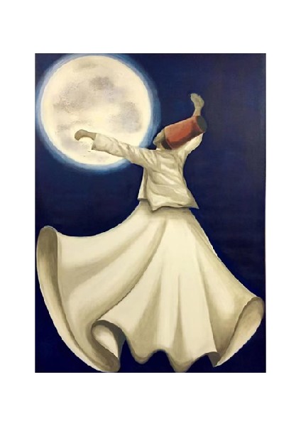 Canvas Mevlana 5 Sayılarla Boyama Seti Rulo 100 x 140 cm