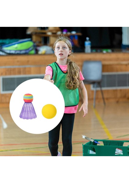 Çocuklar Plastik Badminton Tenis Raketleri Top Seti Bahçe Spor Oyun Oyuncaklar Hediyeler Sadece 2 Topları (Yurt Dışından)