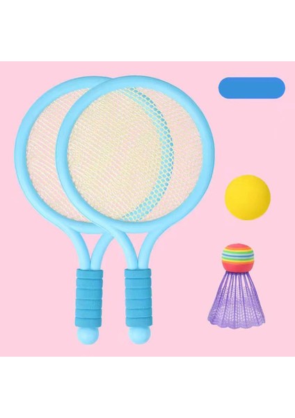 ST Decor Çocuklar Plastik Badminton Tenis Raketleri Top Seti Bahçe Spor Oyunu Oyuncaklar Hediyeler Mavi (Yurt Dışından)