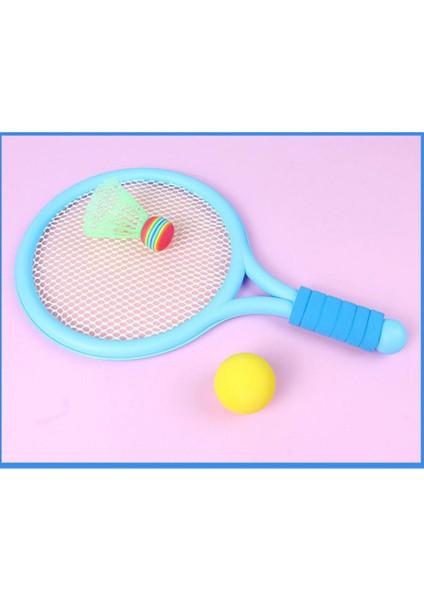 ST Decor Çocuklar Plastik Badminton Tenis Raketleri Top Seti Bahçe Spor Oyunu Oyuncaklar Hediyeler Mavi (Yurt Dışından)