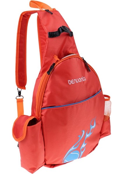 Tenis Raket Sırt Çantası Su Geçirmez Zip Kapatma Çantası W / Yastıklı Omuz Askıları Turuncu (Yurt Dışından)