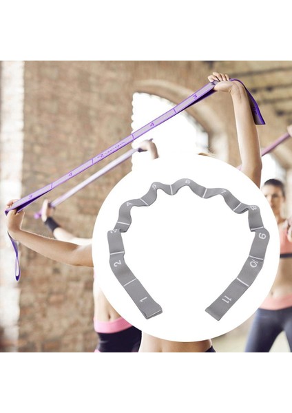 Yoga Çekme Kayışı Kemer Spor Egzersiz Bale Jimnastik Kız Germe Bant Döngü GRAY_11 Döngüler (Yurt Dışından)