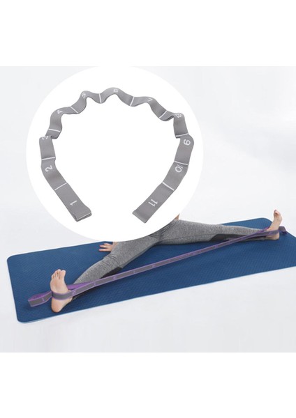 Yoga Çekme Kayışı Kemer Spor Egzersiz Bale Jimnastik Kız Germe Bant Döngü GRAY_11 Döngüler (Yurt Dışından)