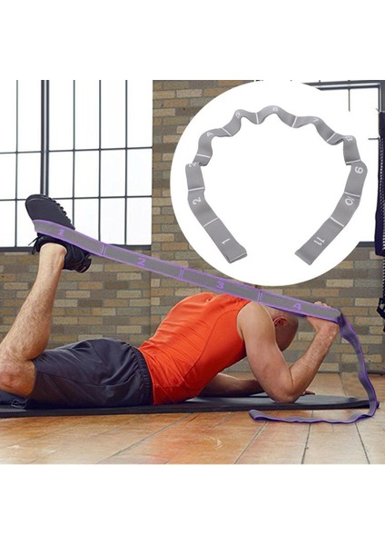 Yoga Çekme Kayışı Kemer Spor Egzersiz Bale Jimnastik Kız Germe Bant Döngü GRAY_11 Döngüler (Yurt Dışından)