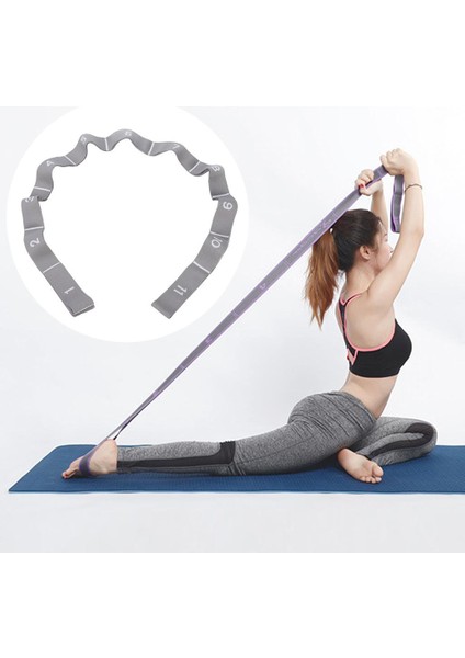 Yoga Çekme Kayışı Kemer Spor Egzersiz Bale Jimnastik Kız Germe Bant Döngü GRAY_11 Döngüler (Yurt Dışından)