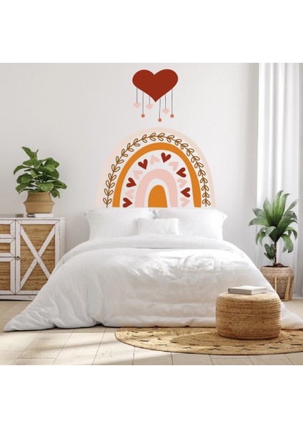 Heart Yatak Başı Bas Kes Duvar Sticker